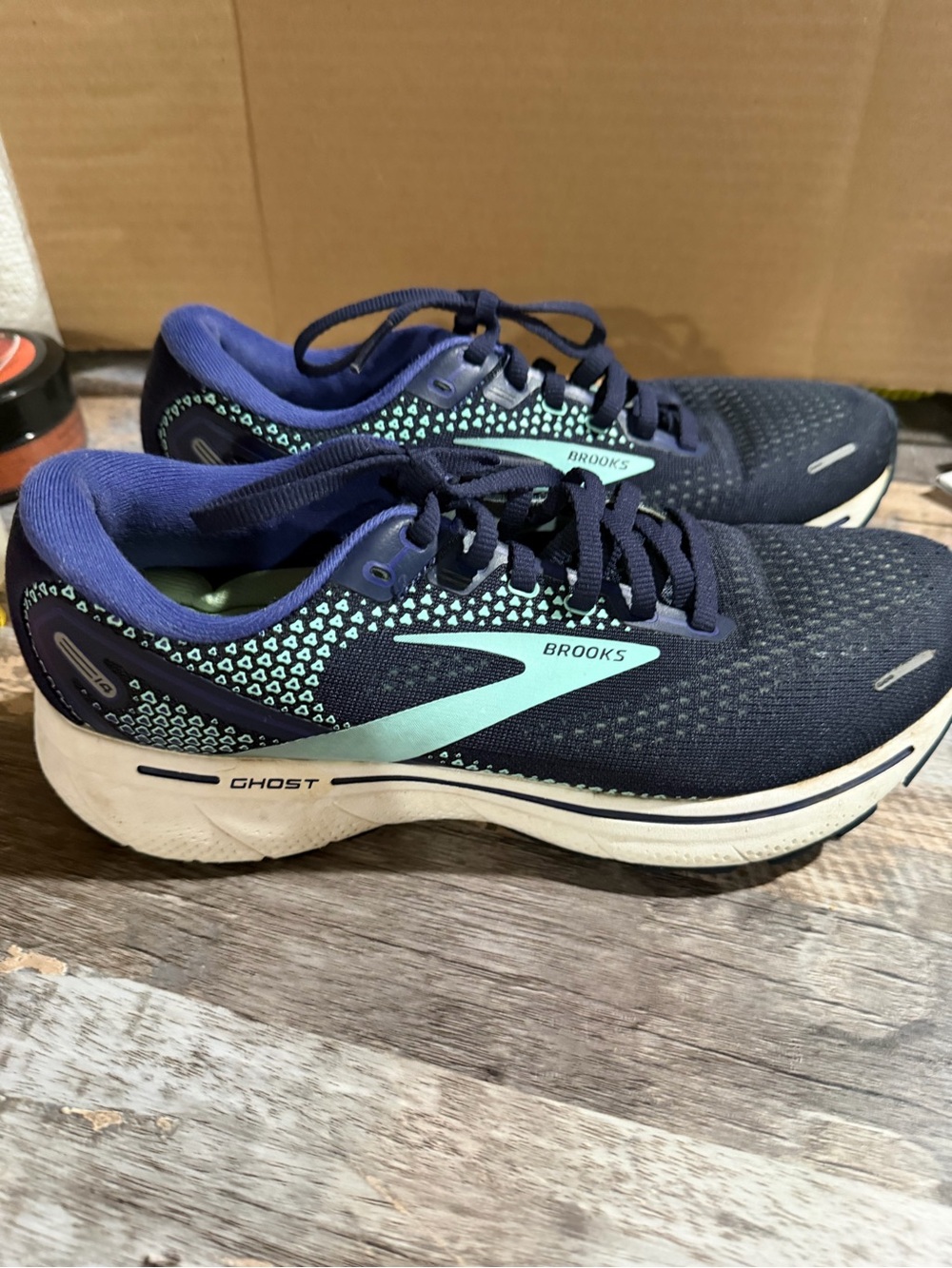 Brooks Ghost Women's size 9 Running Shoes - Dark Blue with Teal Accents